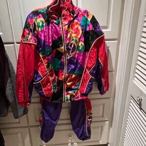 WOMEN'S WARMUP SUIT, PURPLE PANTS, MULTI COLOR, SMALL,EAST WEST